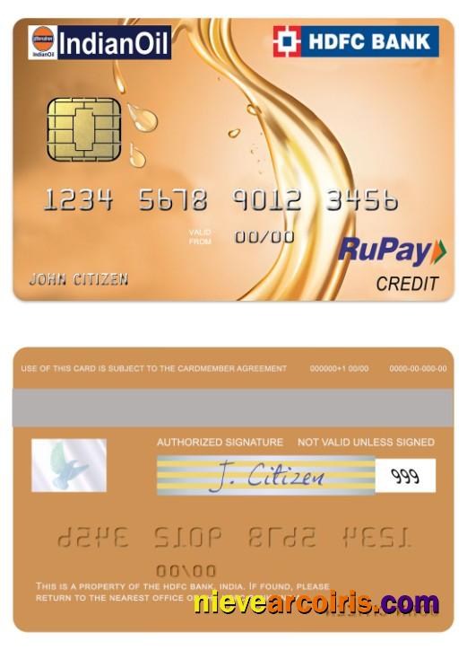 India IndianOil HDFC Bank RuPay Credit Card